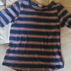 Dylan Navy and Red Striped Short Sleeve Tee